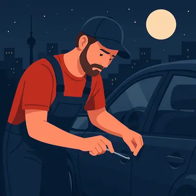 Schlüsseldienst öffnet Autotür